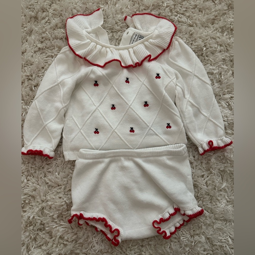 Janie & Jack knit cherry sweater set